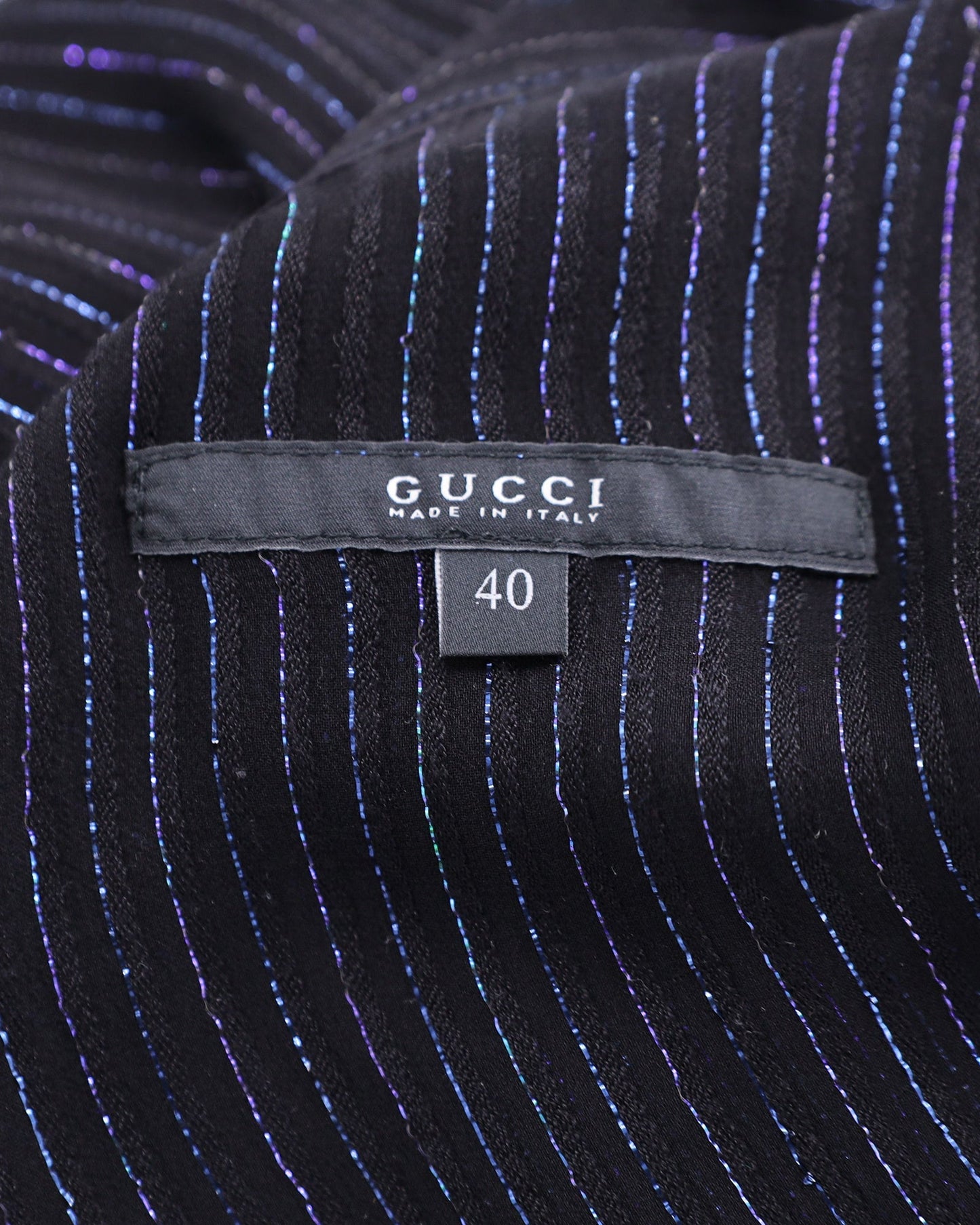 Luxury Gucci Trending 2025 Metallic Stripe Sleeveless Top in Black Silk