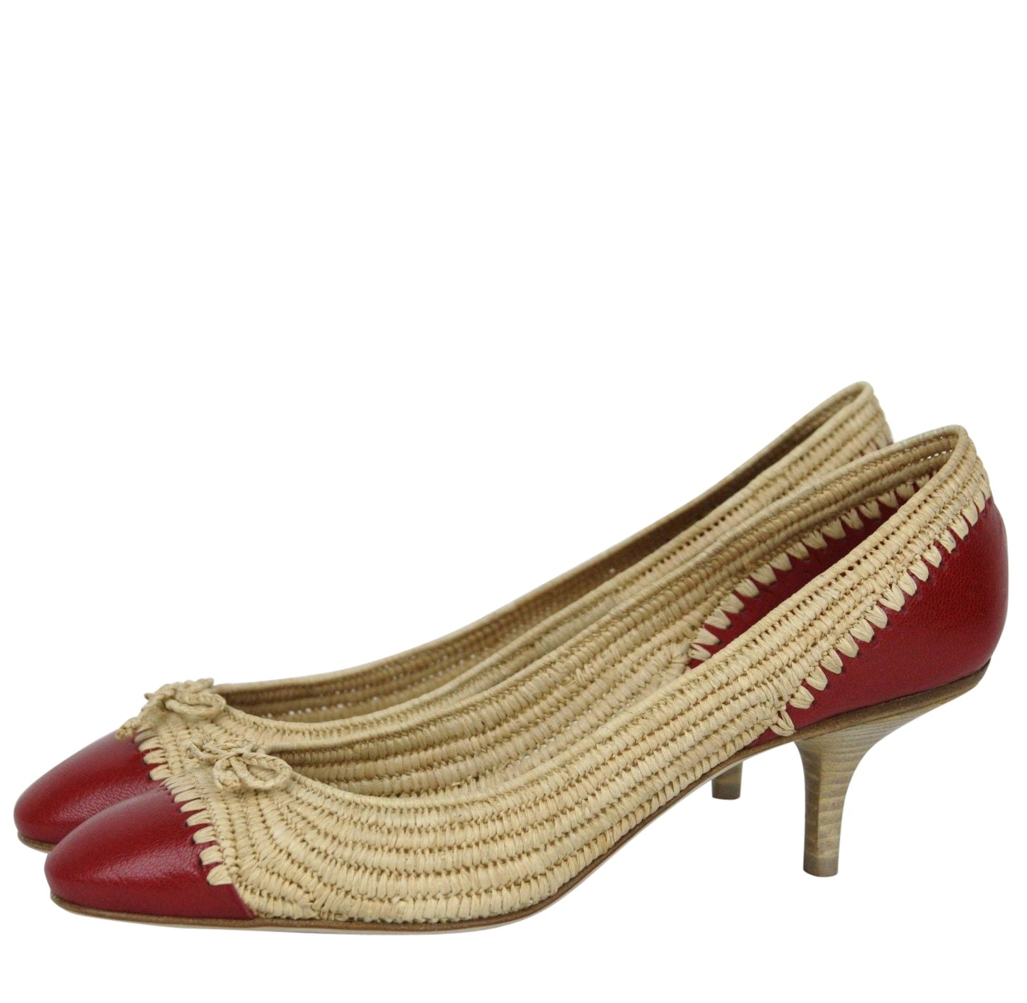 Luxury Bottega Veneta Women's Bow  Straw Leather Ballet Flat (39.5 EU / 9.5 US)