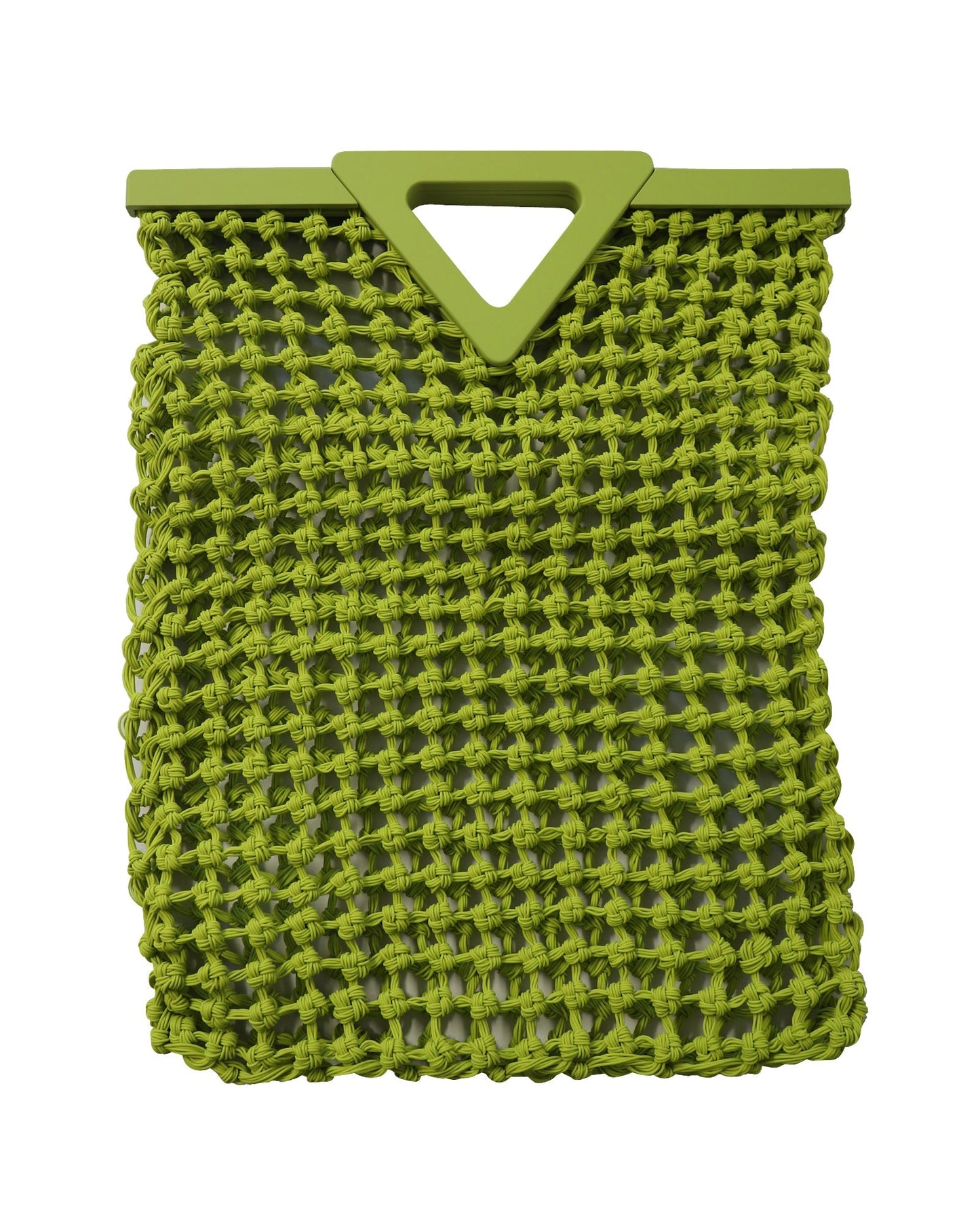 Luxury Bottega Veneta Point Macramé Tote in Chartreuse Rubber
