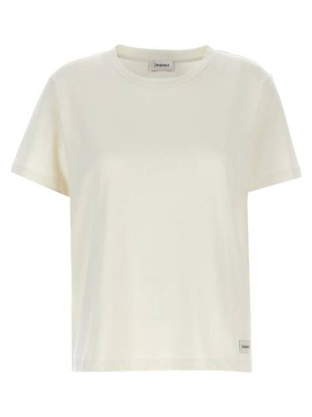 Luxury Saint Laurent Luxury Saint Laurent logo patch crewneck t shirt 810277Y37RY 9502