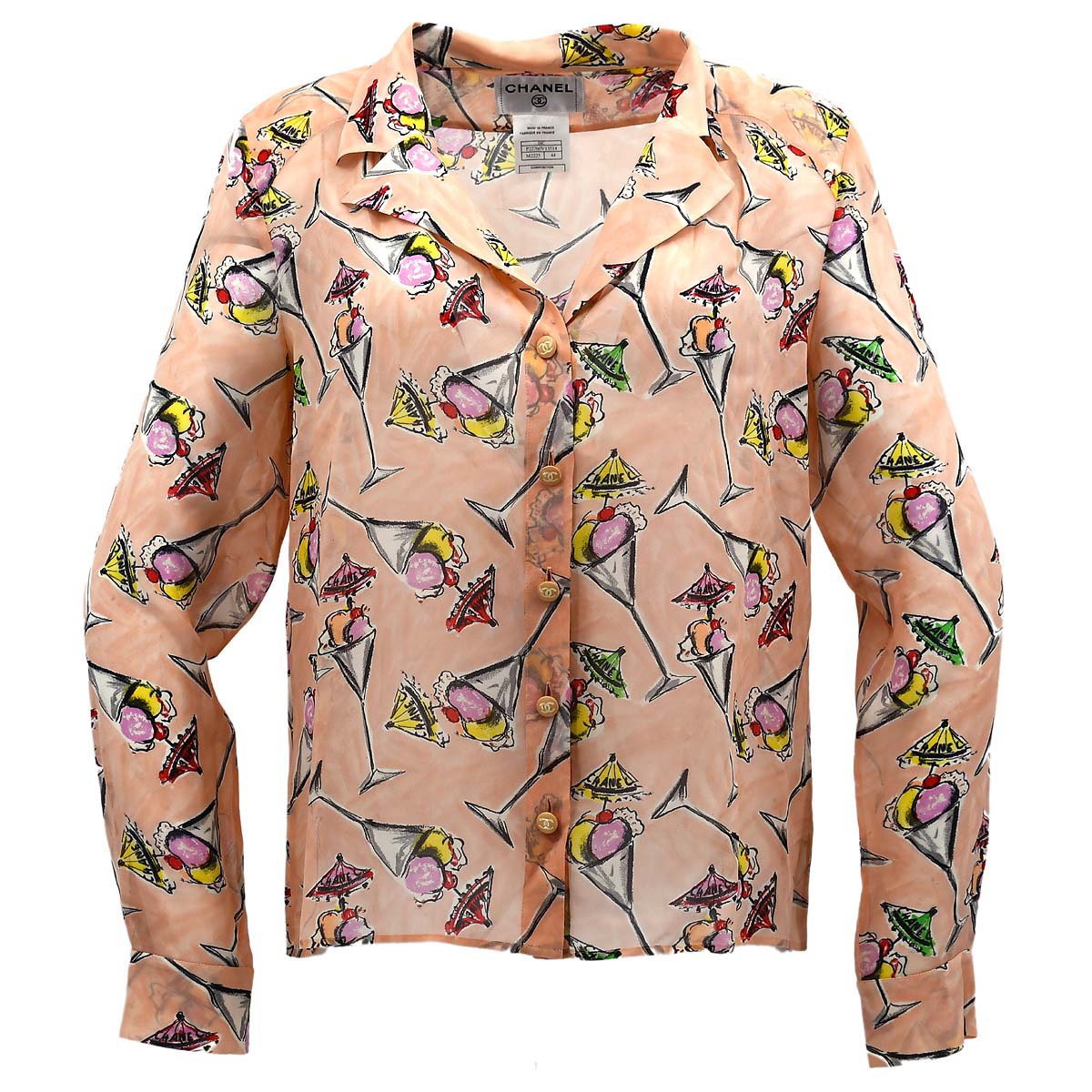 Chanel Blouse Shirt Pink 04C #44