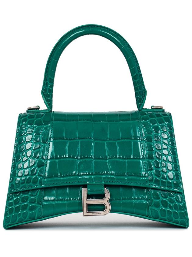 Luxury Balenciaga Hourglass Crocodile Small Tote Bag Green
