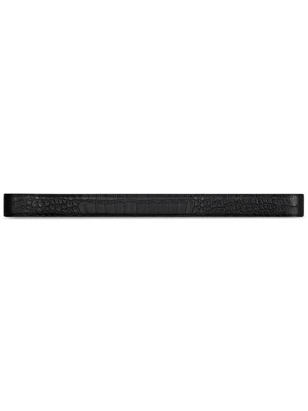 Luxury Balenciaga BB Logo Reversible Leather Belt Black