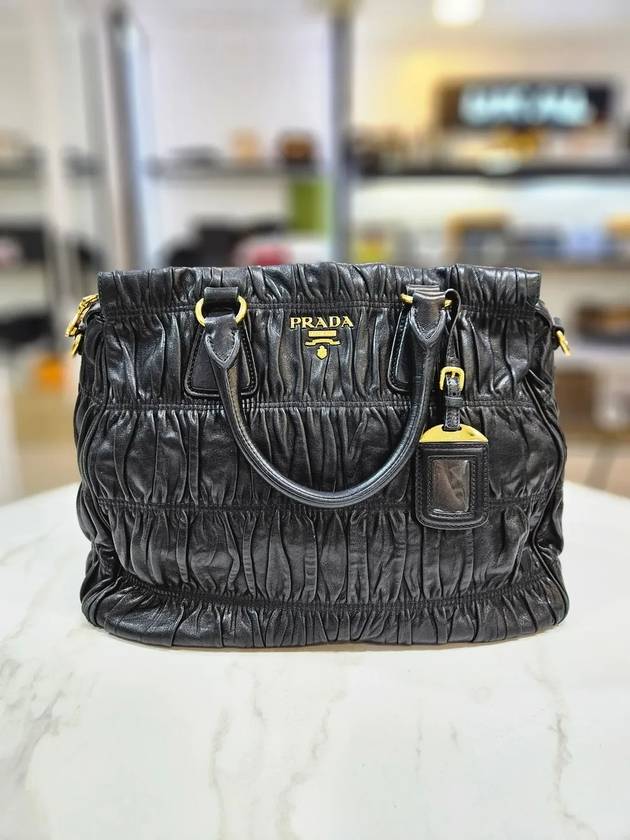 Luxury Gucci Trending 2025 Prada Goffre Nappa Leather Lambskin Black Tote Bag B1336M