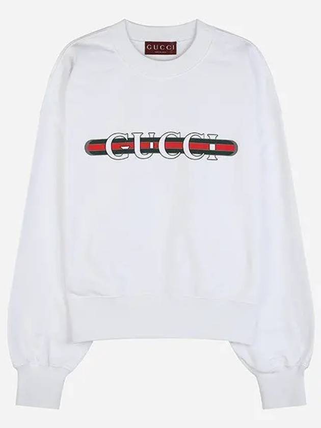Luxury Gucci Trending 2025 Print Cotton Jersey Sweatshirt White