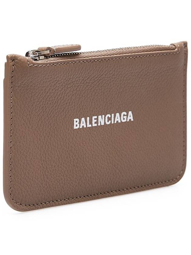 Luxury Balenciaga Logo Zipper Long Card Wallet Brown