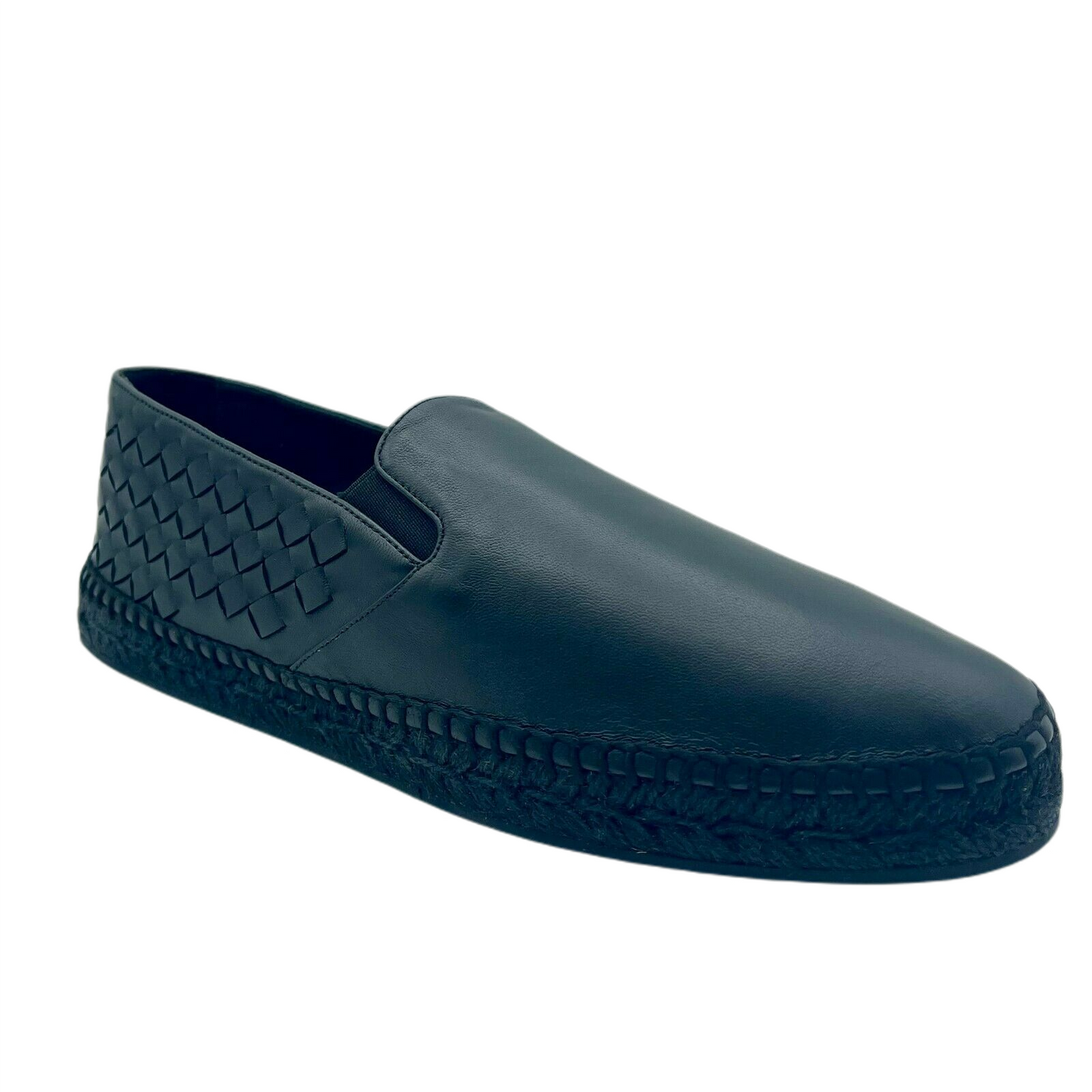 Luxury Bottega Veneta Men's Leather Woven Slip on Espadrilles
