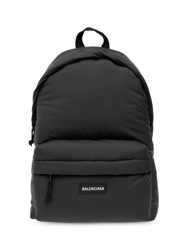 Luxury Balenciaga Explorer Logo Patch Backpack Black