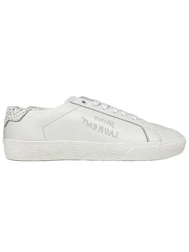 Luxury Saint Laurent Women's Court Classic Python Low Top Sneakers White