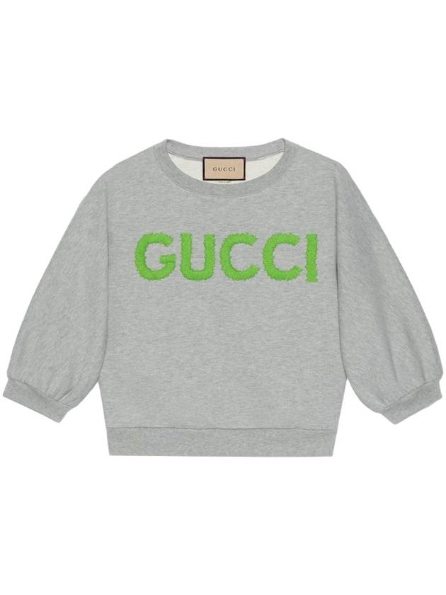 Luxury Gucci Trending 2025 Cotton Jersey Crop Sweatshirt Grey