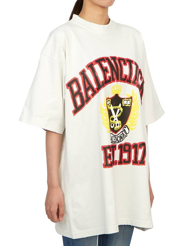 Luxury Balenciaga DIY College Medium Fit Short Sleeve T-Shirt White