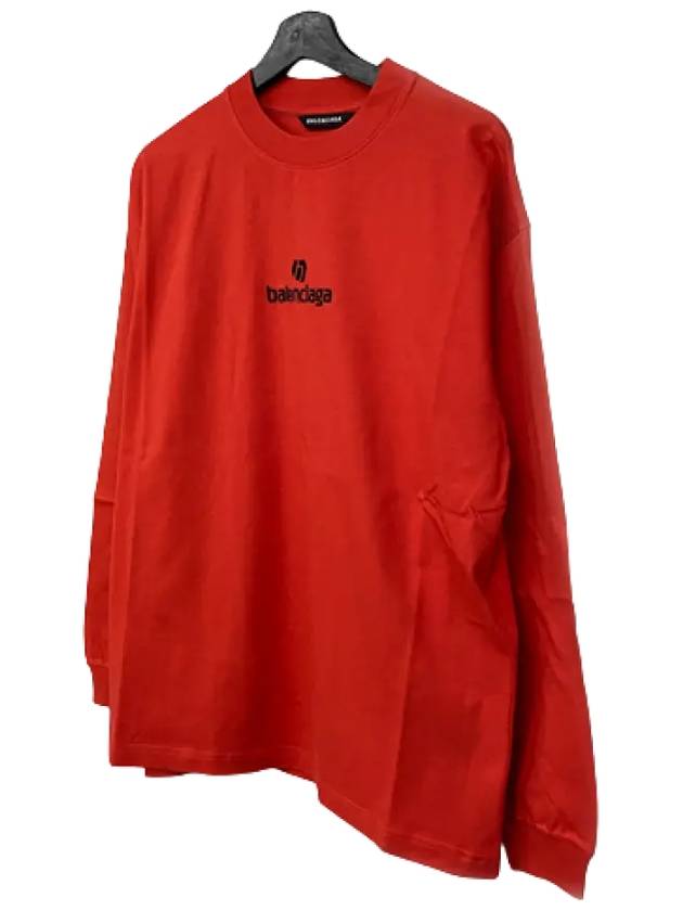 Luxury Balenciaga Logo Cotton Sweatshirt Red