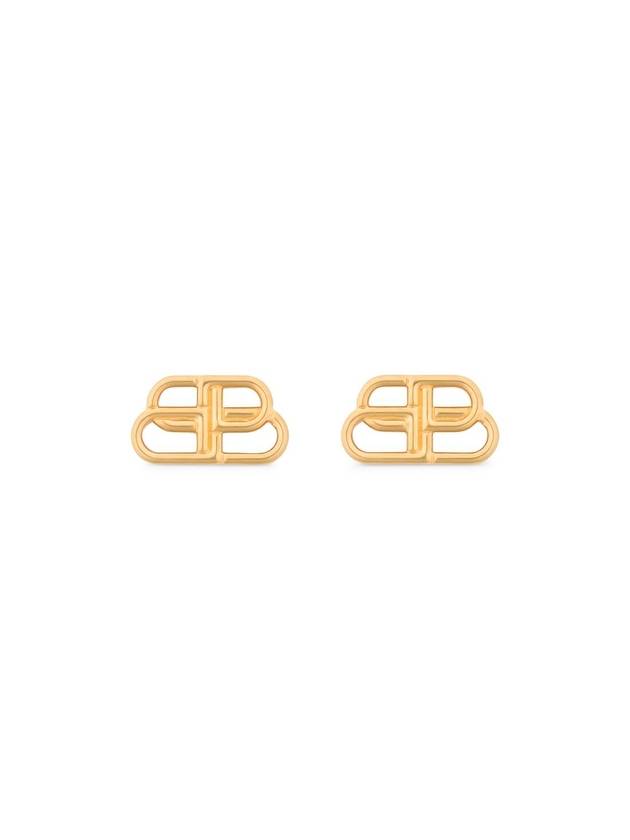 Luxury Balenciaga BB Logo Stud Earrings Gold
