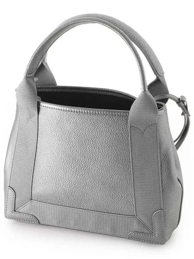 Luxury Balenciaga Navy Cabas XS Leather Tote Bag Grey