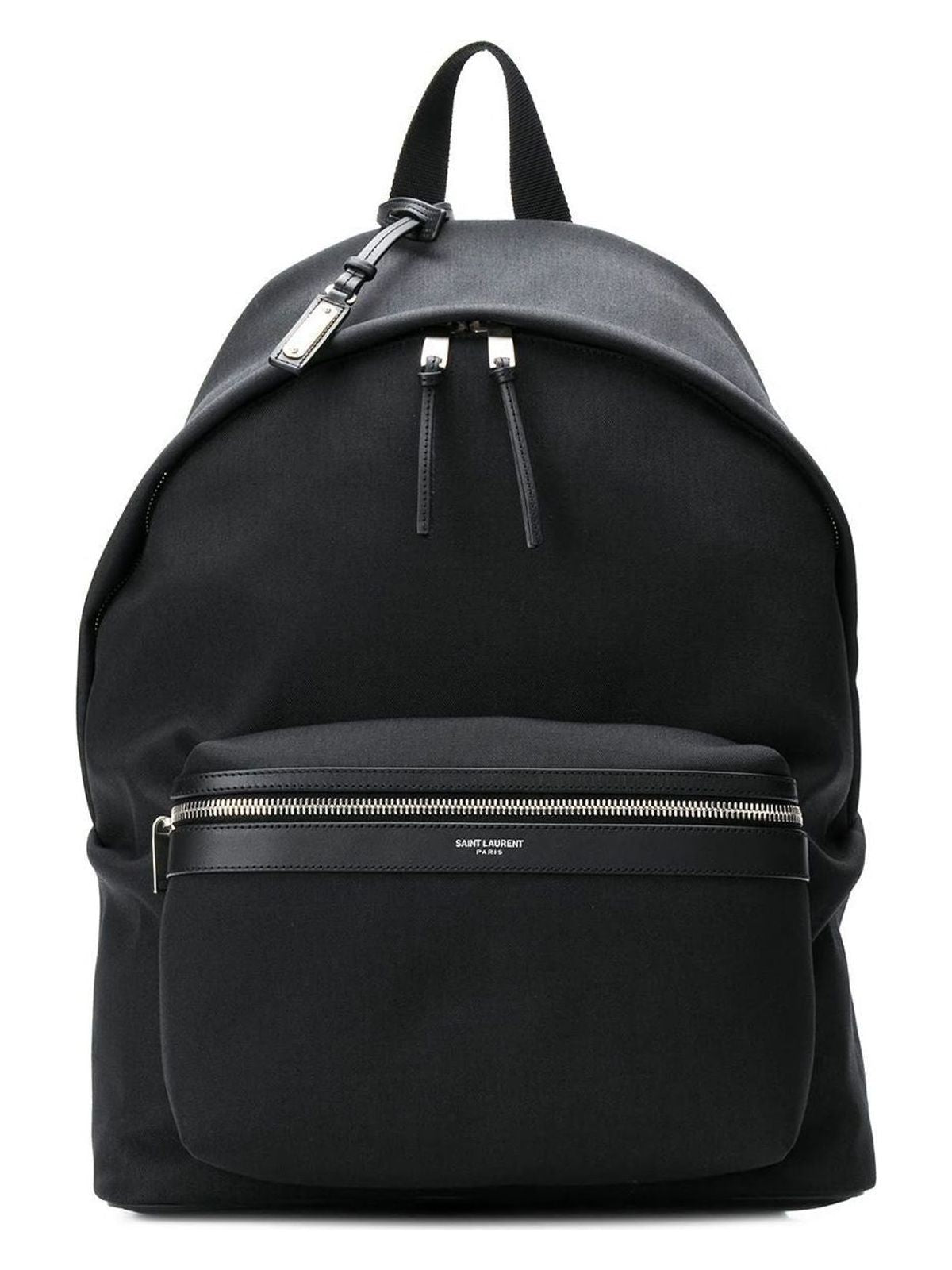 Luxury Saint Laurent Men's Leather-Trim City Backpack in Black | 534967GIV3F