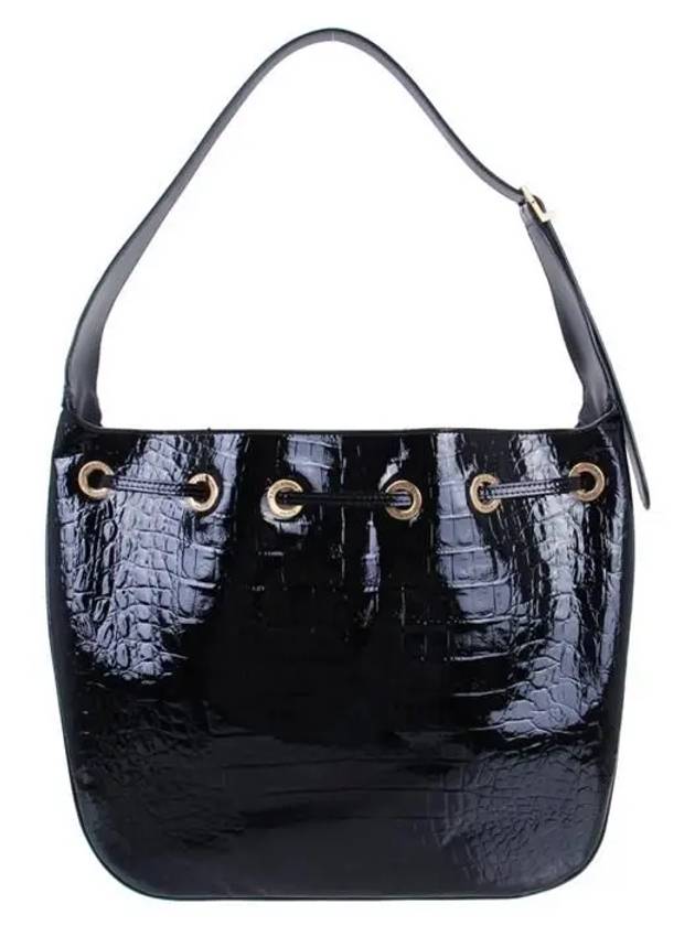 Luxury Saint Laurent Paris VII Medium Embossed Shoulder Bag Black
