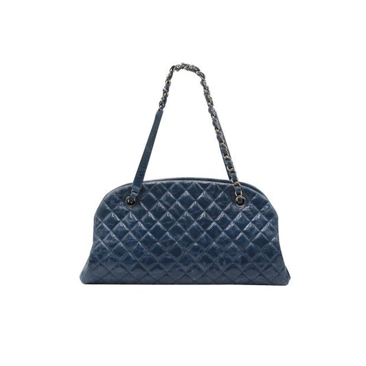 Luxury Chanel Dark Blue Quilted Mademoiselle Leather Bag 2011