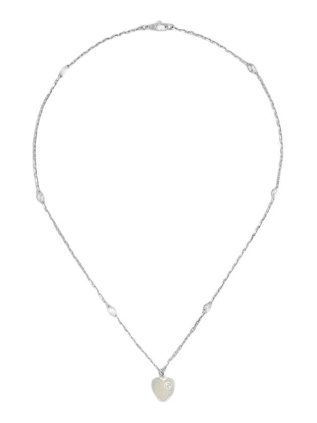 Luxury Gucci Trending 2025 Interlocking G Heart Pendant Chain Necklace Silver