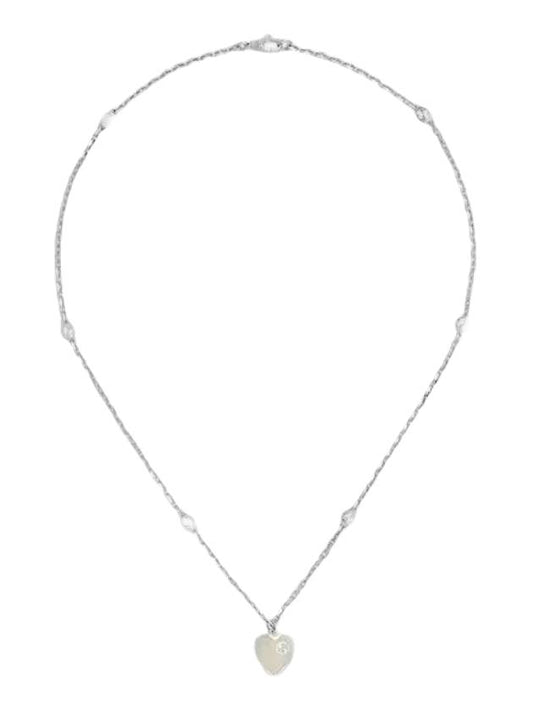 Luxury Gucci Trending 2025 Interlocking G Heart Pendant Chain Necklace Silver
