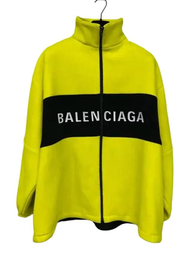 Luxury Balenciaga Logo Stripe Zip-Up Jacket Yellow