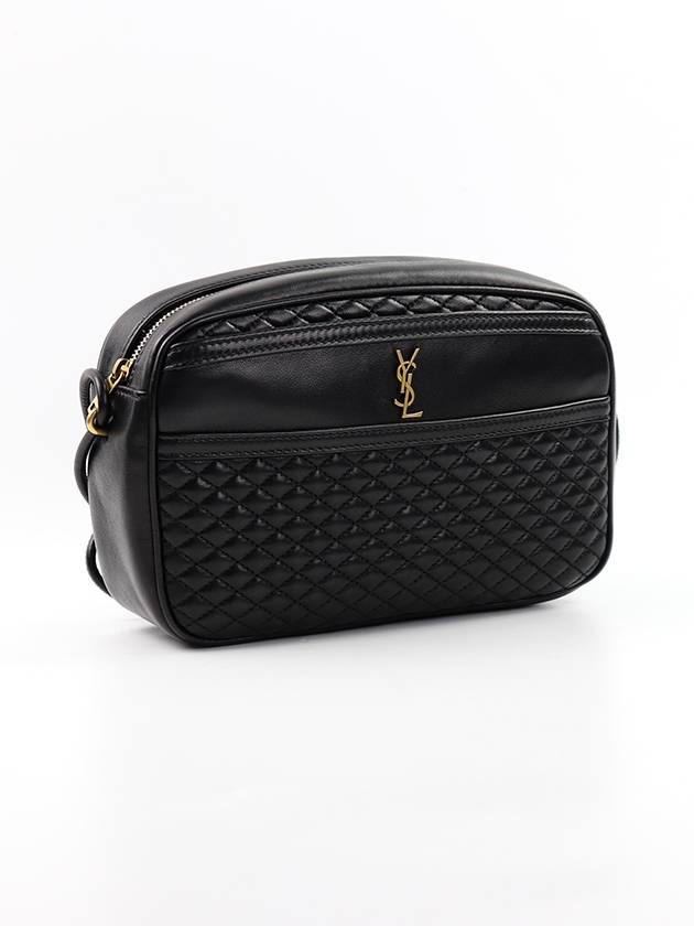 Luxury Saint Laurent Victoire Quilting Cross Bag Black