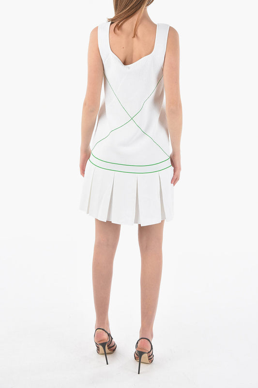 Luxury Bottega Veneta Square Neckline Mini Tennis Dress