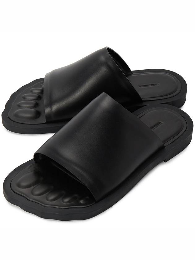 Luxury Balenciaga Leather Slippers Black