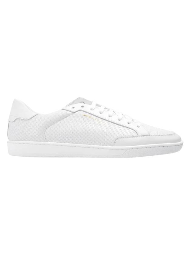 Luxury Saint Laurent Court Classic Perforated Leather Low Top Sneakers White