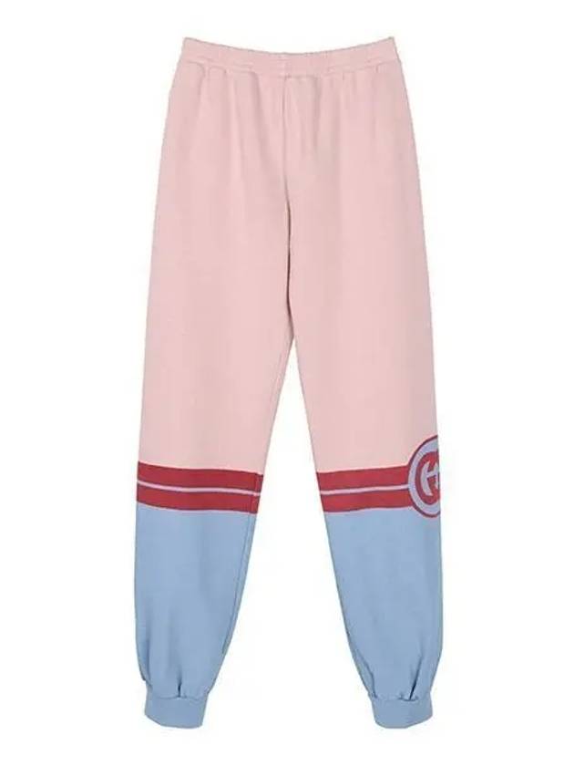 Luxury Gucci Trending 2025 Kids Interlocking G Print Felted Cotton Training Pants Blue Pink
