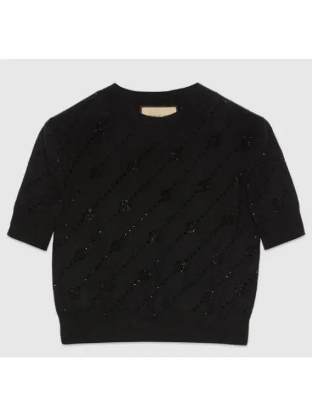 Luxury Gucci Trending 2025 GG Interlocking Cashmere Knit Top Black