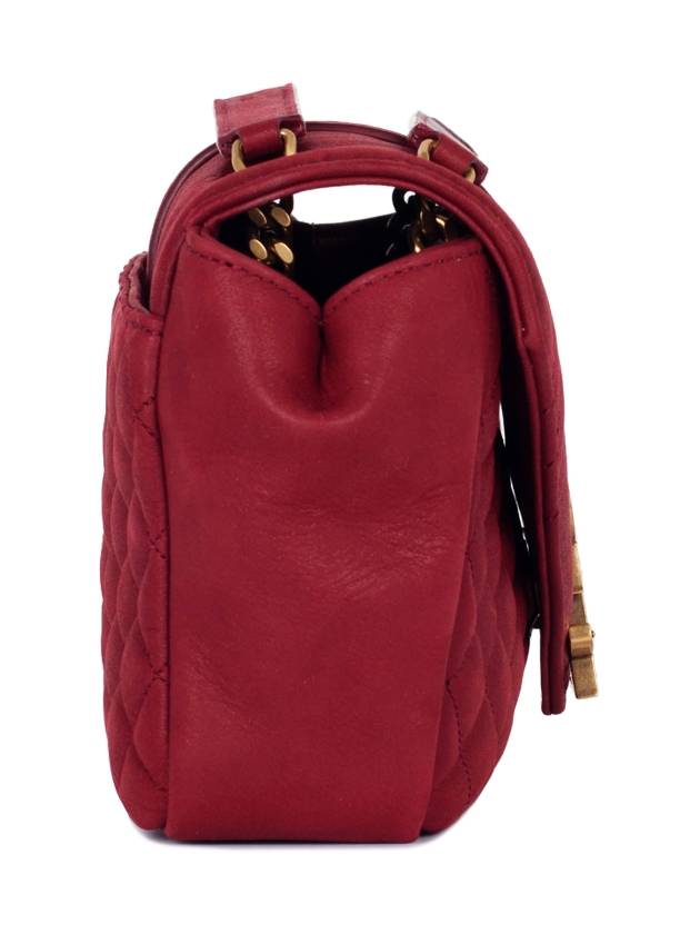 Luxury Saint Laurent Gold Monogram Satchel Cross Bag Red