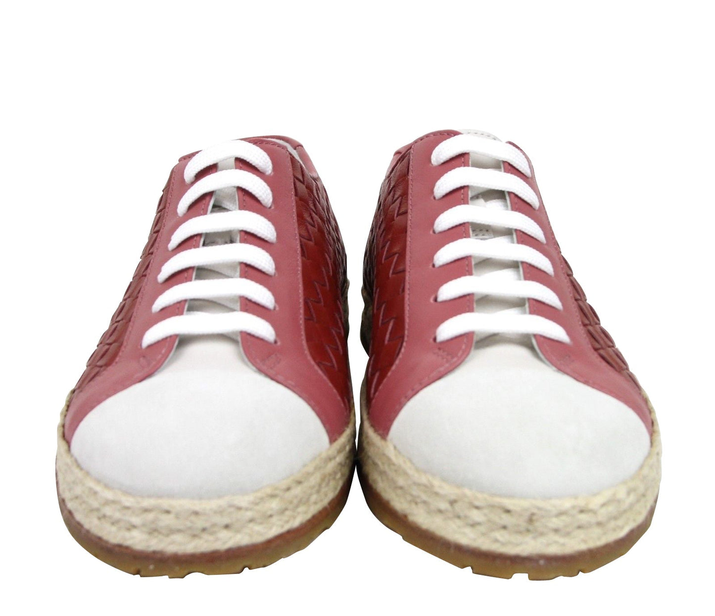Luxury Bottega Veneta Women's Leather Woven Lace Ups Sneakers