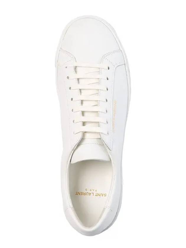 Luxury Saint Laurent Men's Andy Leather Low Top Sneakers White