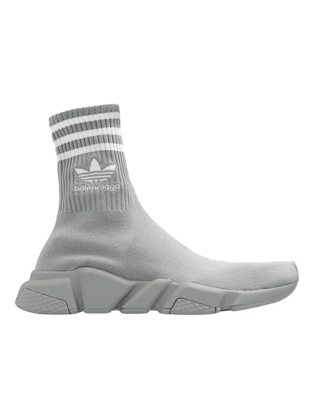 Luxury Balenciaga Embroidered Logo Sock High Top Sneakers Grey