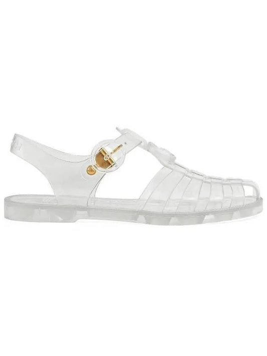 Luxury Gucci Trending 2025 Women's Double G Transparent Rubber Sandals White