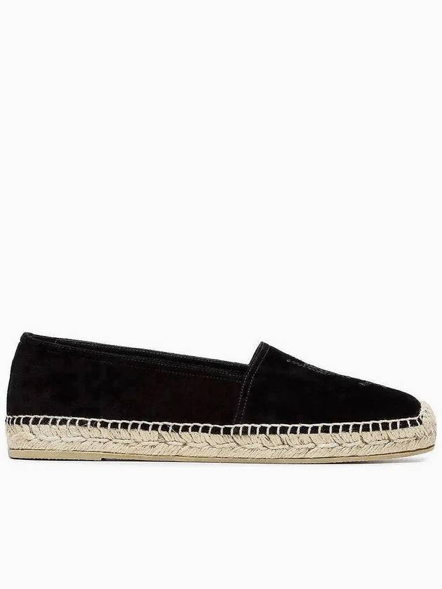 Luxury Saint Laurent Monogram Logo Suede Espadrilles Black