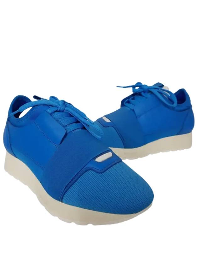 Luxury Balenciaga Race Low Top Sneakers Blue