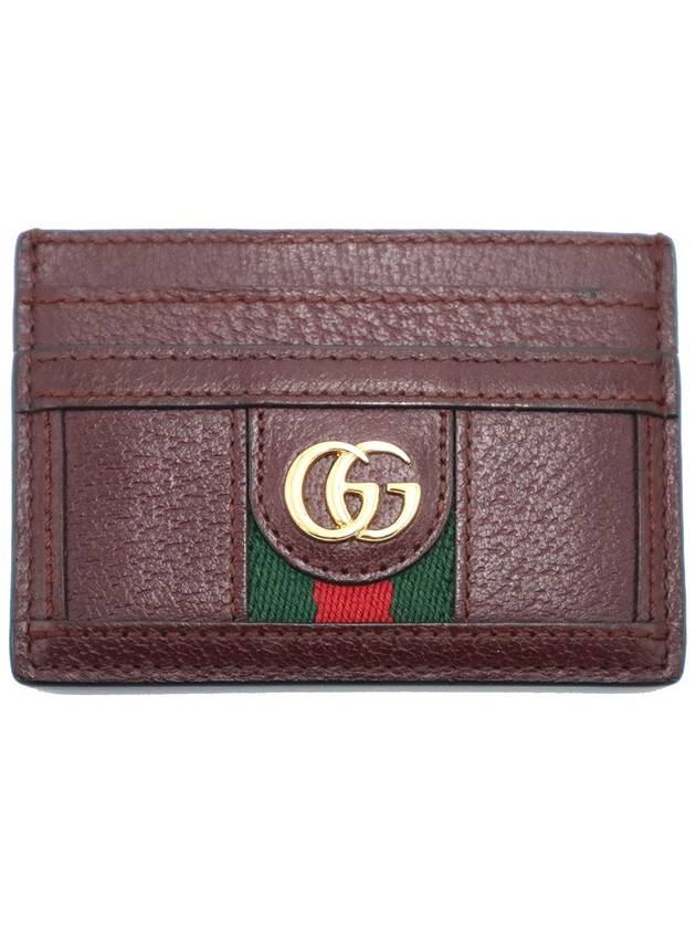 Luxury Gucci Trending 2025 Luxury Gucci Trending 2025 523159 Burgundy Leather WEB Ophidia Card Case Wallet