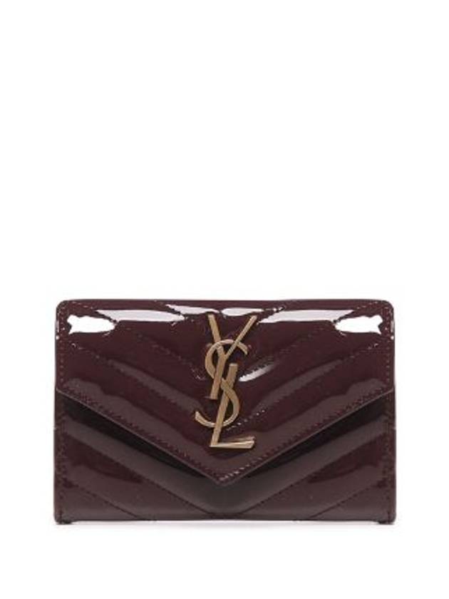 Luxury Saint Laurent Cassandra Matelasse Half Wallet Red