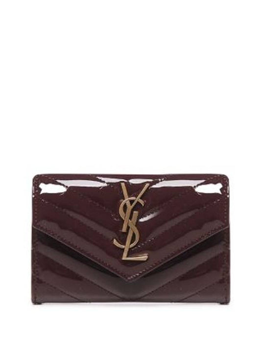 Luxury Saint Laurent Cassandra Matelasse Half Wallet Red