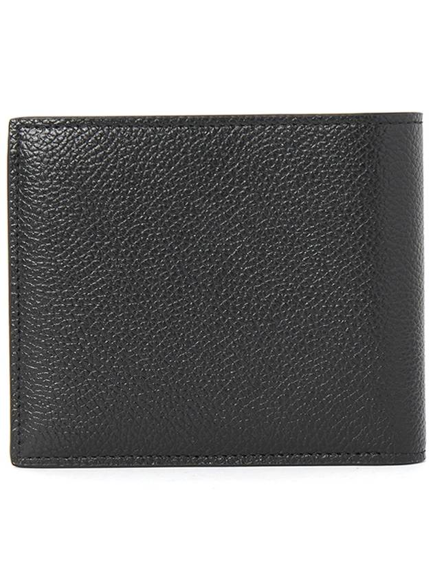 Luxury Balenciaga Logo Print Leather Half Wallet Black