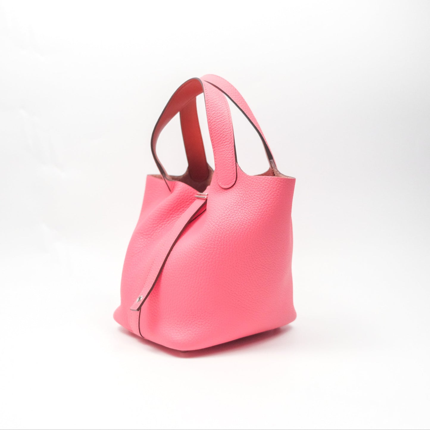 Hermès Picotin Lock 18 Eclat Rose Azalee Clemence/ Terre Battue Swift Palladium Hardware