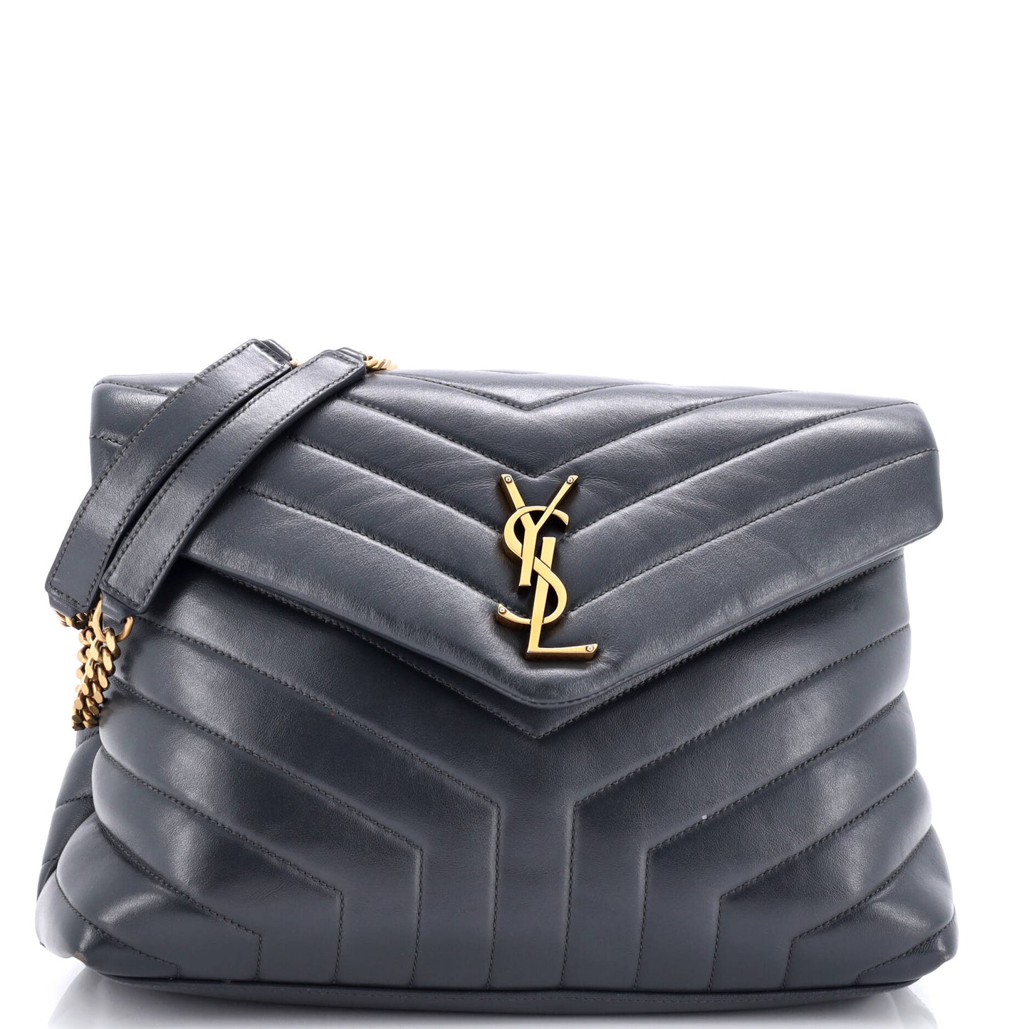 Luxury Saint Laurent Loulou Shoulder Bag Matelasse Chevron Leather Medium