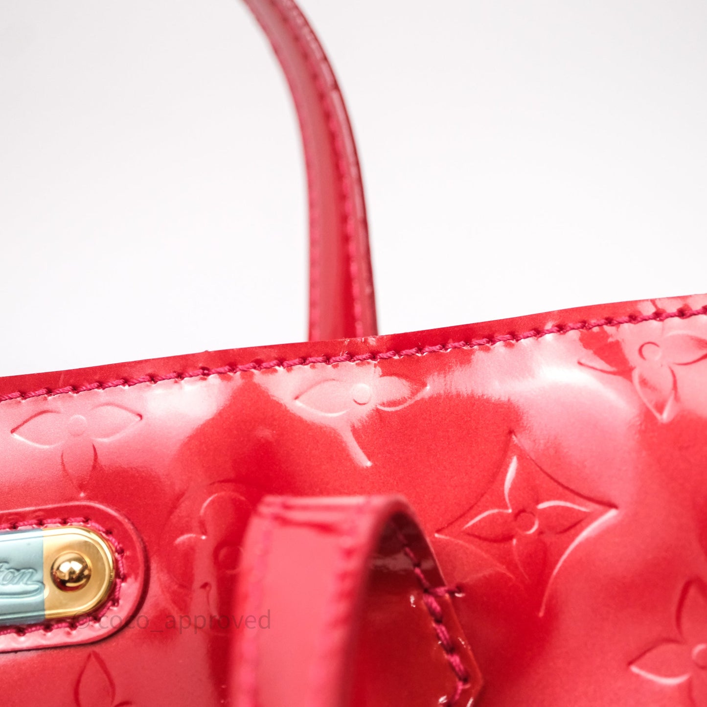Louis Vuitton Vernis Wilshire Monogram Tote Bag Red