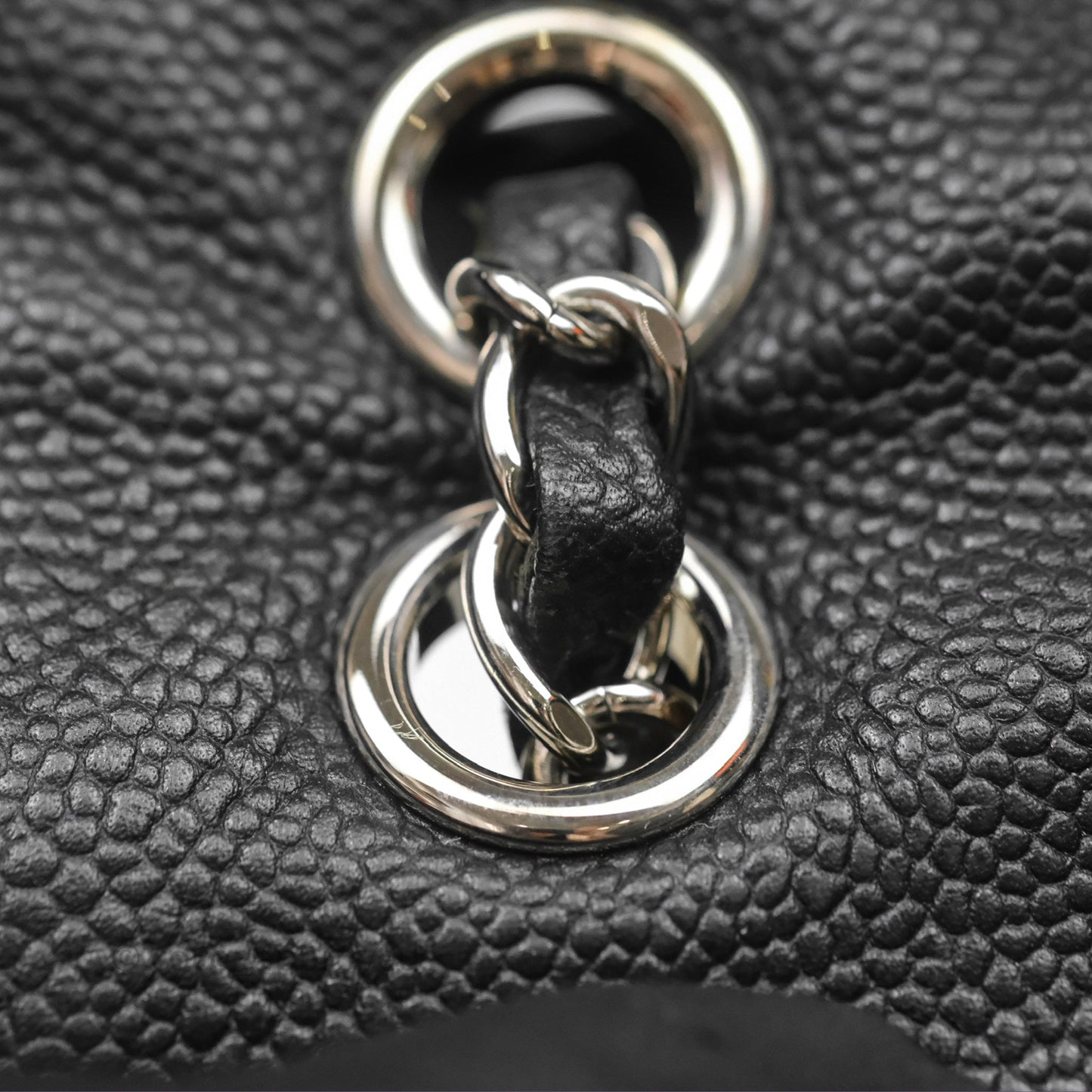 Chanel Quilted Easy Flap Bag Black Caviar Silver Hardware