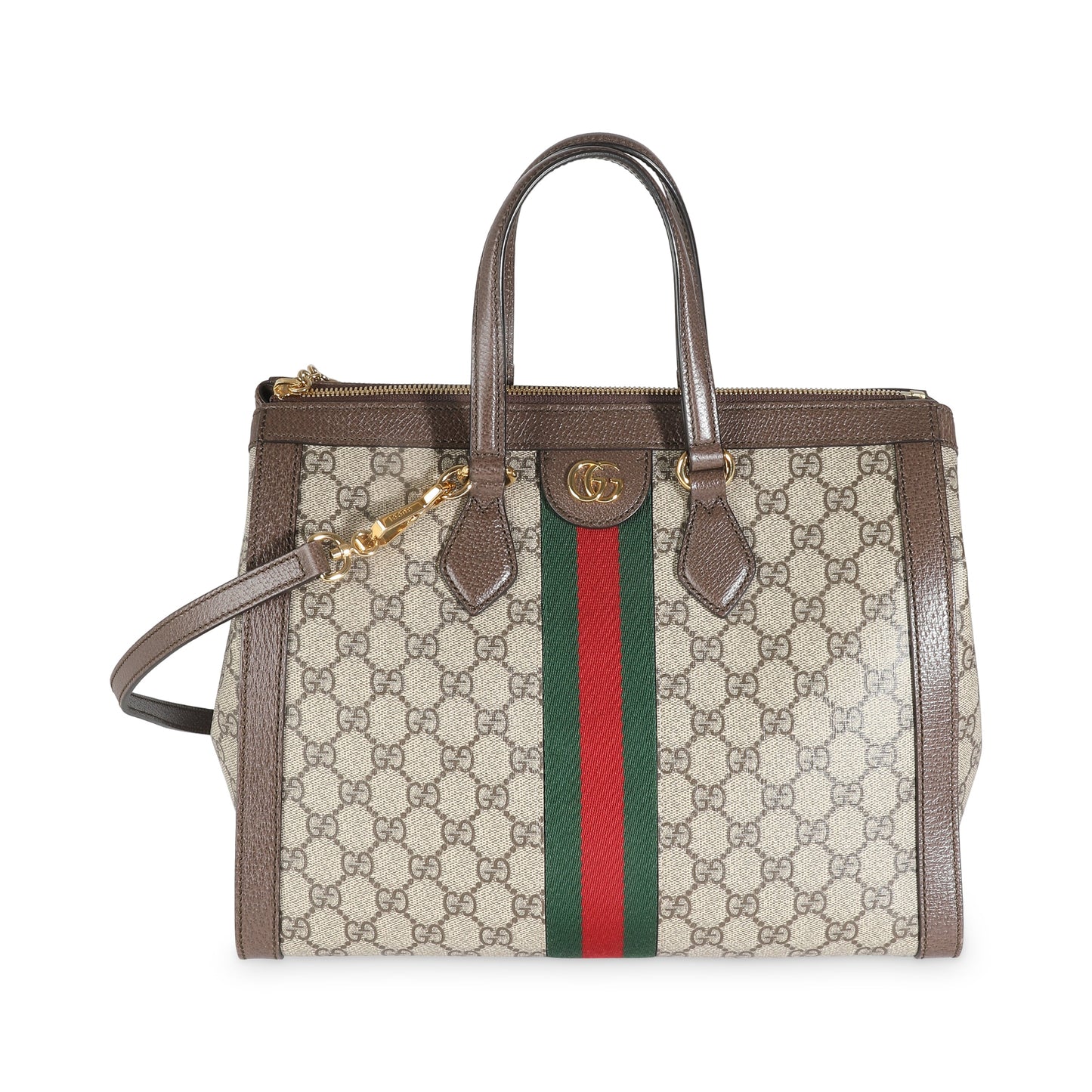 Luxury Gucci Trending 2025 Beige GG Supreme Monogram Web Medium Ophidia Tote