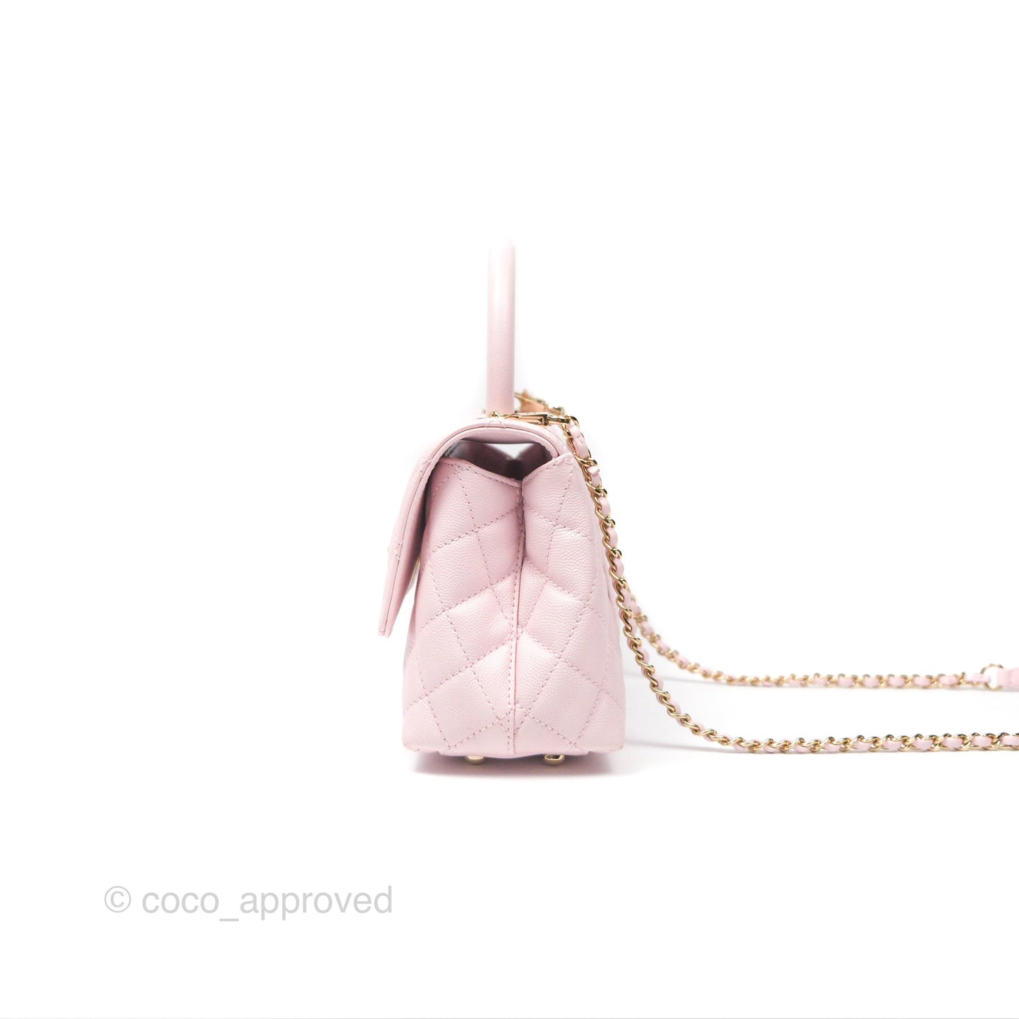 Chanel Small Coco Handle Light Pink Caviar Gold Hardware