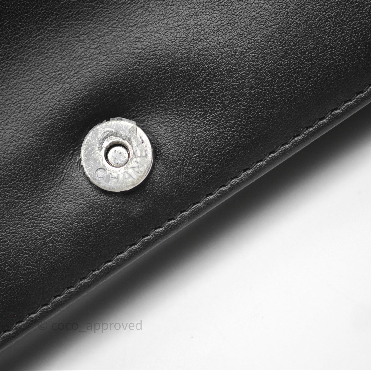 Chanel Quilted Boy Wallet on Chain WOC Black Caviar Ruthenium Hardware