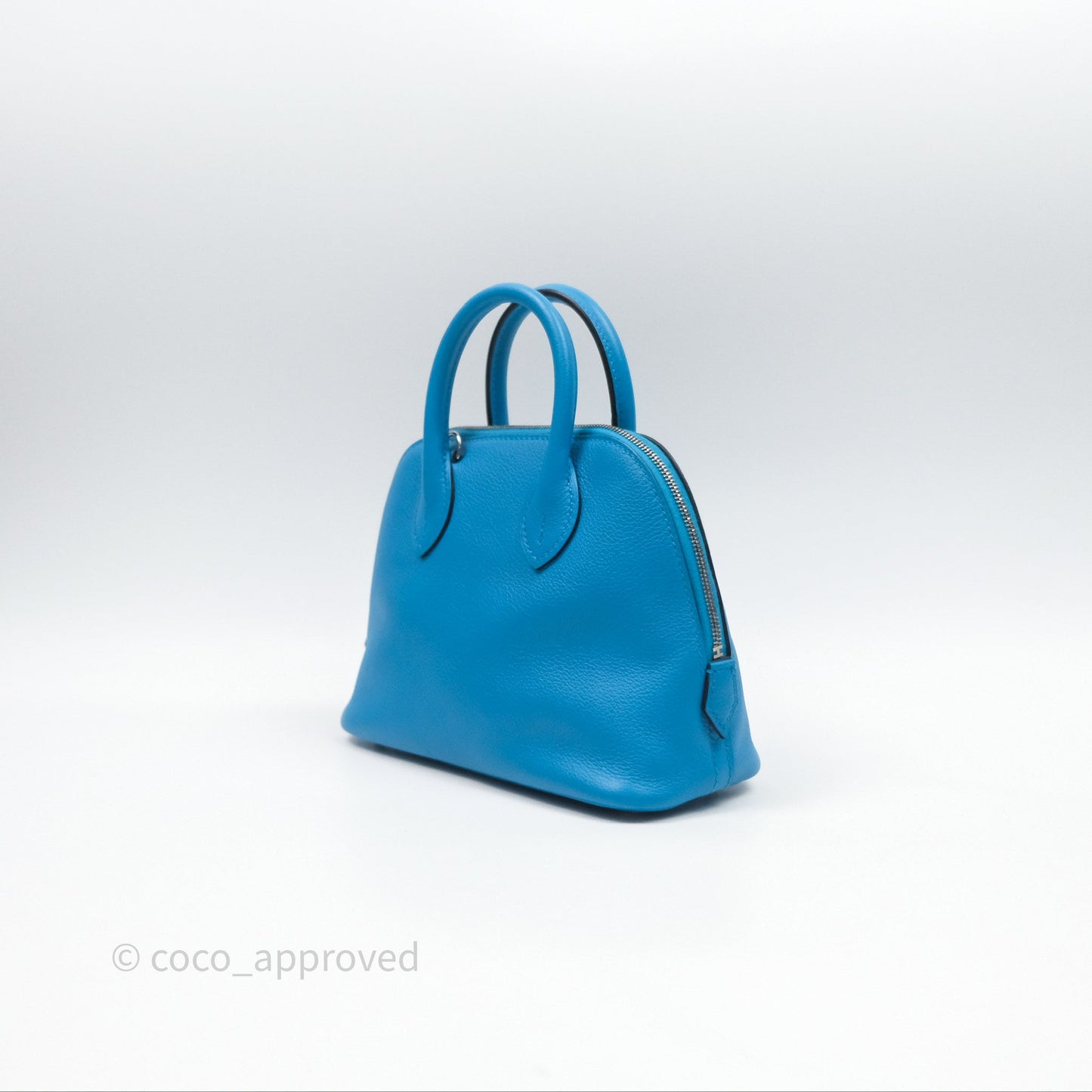 Hermès Bolide Mini 1923 Bleu Frida 0F/ Rose Mexico 0D Evercolor Palladium Hardware