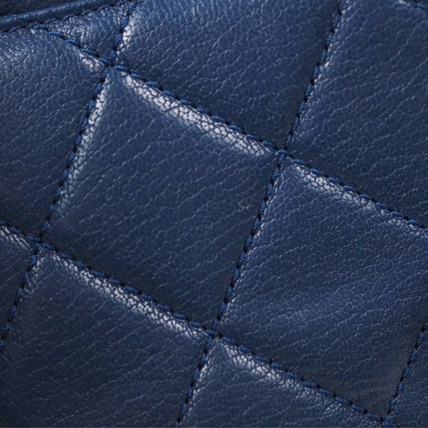 Chanel Quilted Small Double Carry Waist Chain Flap Dark Blue Shiny Goatskin